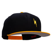 Yellow Lighting Bolt Patched Wool Blend Pro Style 2 Tone Snapback - Gold-Black OSFM