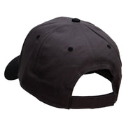 Twin Panda Bear Patched Two Tone Cotton Twill Low Profile Strap Cap - Black-Charcoal OSFM