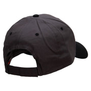 Twin Panda Bear Patched Two Tone Cotton Twill Low Profile Strap Cap - Black-Charcoal OSFM