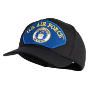 U.S. Air Force Seal Logo Blue Patched Solid Cotton Twill Pro Style Cap - Black OSFM