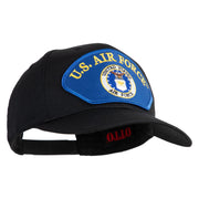 U.S. Air Force Seal Logo Blue Patched Solid Cotton Twill Pro Style Cap - Black OSFM
