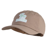 Maine State Moose Patched Unstructured Cotton Twill Washed Cap - Khaki OSFM