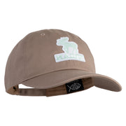 Maine State Moose Patched Unstructured Cotton Twill Washed Cap - Khaki OSFM