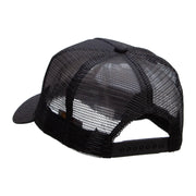 Trotting Equestrian Horse Solid Cotton Twill 5 panel Mesh Back Patched Cap