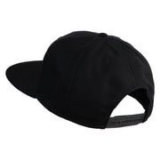 Old English K Faux Leather Patched Cotton Flat Bill Pro Cap - Black OSFM