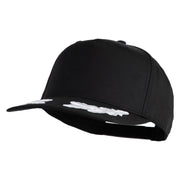 Scrambled Eggs White Patched Solid Cotton Twill 5 Panel Prostyle Snap Cap - Black OSFM