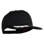 Scrambled Eggs White Patched Solid Cotton Twill 5 Panel Prostyle Snap Cap - Black OSFM