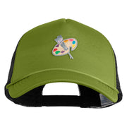 Artist Palette Patched Summer Foam Mesh Trucker Cap - Cactus Black OSFM