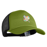 Artist Palette Patched Summer Foam Mesh Trucker Cap - Cactus Black OSFM