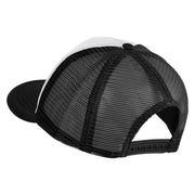 Aces Faux Leather Patched Flat Bill Trucker Snapback Cap - White Black OSFM