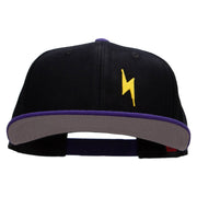 Yellow Lighting Bolt Patched Wool Blend Pro Style 2 Tone Snapback - Purple-Black OSFM