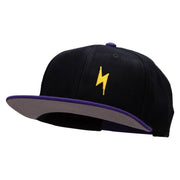 Yellow Lighting Bolt Patched Wool Blend Pro Style 2 Tone Snapback - Purple-Black OSFM