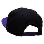 Yellow Lighting Bolt Patched Wool Blend Pro Style 2 Tone Snapback - Purple-Black OSFM