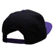 Yellow Lighting Bolt Patched Wool Blend Pro Style 2 Tone Snapback - Purple-Black OSFM