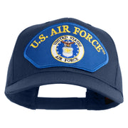 U.S. Air Force Seal Logo Blue Patched Solid Cotton Twill Pro Style Cap - Navy OSFM