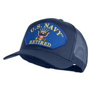 U.S. Navy Retired Blue Patched Solid Cotton Twill Mesh Prostyle Cap - Navy OSFM
