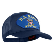 U.S. Navy Retired Blue Patched Solid Cotton Twill Mesh Prostyle Cap - Navy OSFM