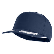 Scrambled Eggs White Patched Solid Cotton Twill 5 Panel Prostyle Snap Cap - Navy OSFM