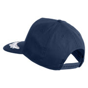 Scrambled Eggs White Patched Solid Cotton Twill 5 Panel Prostyle Snap Cap - Navy OSFM