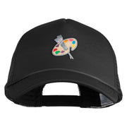 Artist Palette Patched Summer Foam Mesh Trucker Cap - Black OSFM