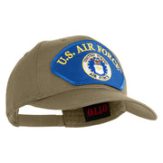 U.S. Air Force Seal Logo Blue Patched Solid Cotton Twill Pro Style Cap - Khaki OSFM