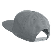 Old English K Faux Leather Patched Cotton Flat Bill Pro Cap - Grey OSFM