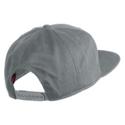 Old English K Faux Leather Patched Cotton Flat Bill Pro Cap - Grey OSFM