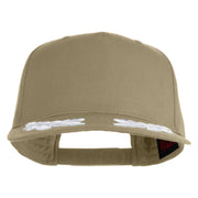 Scrambled Eggs White Patched Solid Cotton Twill 5 Panel Prostyle Snap Cap - Khaki OSFM