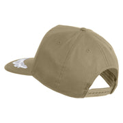 Scrambled Eggs White Patched Solid Cotton Twill 5 Panel Prostyle Snap Cap - Khaki OSFM
