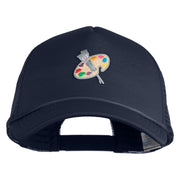 Artist Palette Patched Summer Foam Mesh Trucker Cap - Navy OSFM