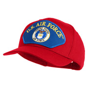 U.S. Air Force Seal Logo Blue Patched Solid Cotton Twill Pro Style Cap - Red OSFM