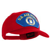 U.S. Air Force Seal Logo Blue Patched Solid Cotton Twill Pro Style Cap - Red OSFM