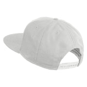 Old English K Faux Leather Patched Cotton Flat Bill Pro Cap - White OSFM