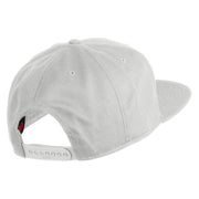 Old English K Faux Leather Patched Cotton Flat Bill Pro Cap - White OSFM