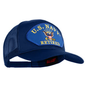 U.S. Navy Retired Blue Patched Solid Cotton Twill Mesh Prostyle Cap - Royal OSFM