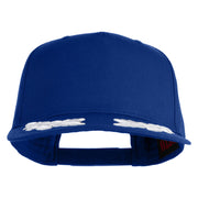 Scrambled Eggs White Patched Solid Cotton Twill 5 Panel Prostyle Snap Cap - Royal OSFM