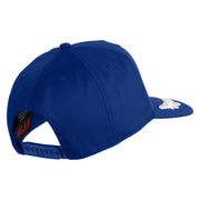 Scrambled Eggs White Patched Solid Cotton Twill 5 Panel Prostyle Snap Cap - Royal OSFM