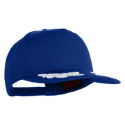 Scrambled Eggs White Patched Solid Cotton Twill 5 Panel Prostyle Snap Cap - Royal OSFM
