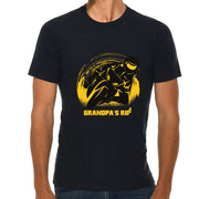 Grandpa's Ride Graphic Design Ring Spun Combed Cotton Short Sleeve Deluxe Jersey T-Shirt - Navy XS