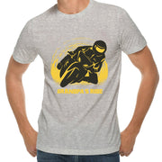 Grandpa's Ride Graphic Design Ring Spun Combed Cotton Short Sleeve Deluxe Jersey T-Shirt - Heather-Grey XS