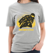 Grandpa's Ride Graphic Design Ring Spun Combed Cotton Short Sleeve Deluxe Jersey T-Shirt - Heather-Grey XS