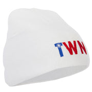 Taiwan Country Three-Letter TWN Flag Embroidered 8 Inch Knitted Short Beanie