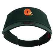 Zero Percent Icon Embroidered Cotton Twill Sun Visor - Dk-Green OSFM