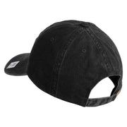 Marines Veteran Embroidered Washed Solid Pigment Dyed Cotton Twill Brass Buckle Cap