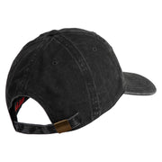 Marines Veteran Embroidered Washed Solid Pigment Dyed Cotton Twill Brass Buckle Cap