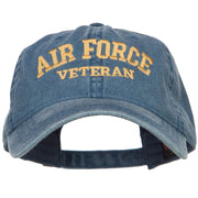 Air Force Veteran Letters Embroidered Washed Cap