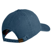 Air Force Veteran Text Embroidered Washed Solid Pigment Dyed Cotton Twill Brass Buckle Cap - Navy OSFM