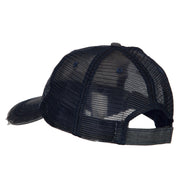 Sailboat Wave Embroidered Low Profile Mesh Cap