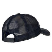 Sailboat Wave Embroidered Low Profile Mesh Cap