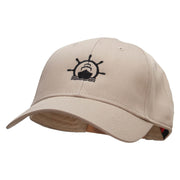 Cruising Down Embroidered Solid Cotton Twill Low Profile Snap Cap - Khaki OSFM